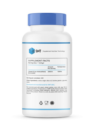 SNT Vitamin D3 2000 IU, 240 capsules
