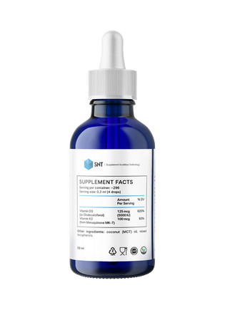 SNT Liquid Ionic D3 + K2 Drops, 59 ml